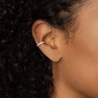 New Fashion Simple Zircon Ear Bone Clip Copper Plated 18k Real Gold Earrings Wholesale main image 3