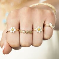 Two-tone Flower Ring Copper Zircon Cross-border Exclusive Fashion Ring main image 4