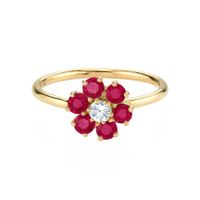 Two-tone Flower Ring Copper Zircon Cross-border Exclusive Fashion Ring main image 6