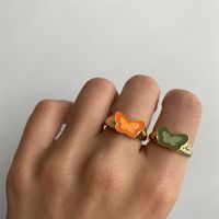 Européen Et Américain De Mode Papillon De Baisse D'huile Anneau De Cuivre Placage 18k Réel Bague En Or Ins Style Rétro Foncé Et Lumière Deux-couleur Bijoux main image 2