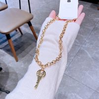High-grade Ins Cold Style Key Pendant Necklace Female Copper Plating K Gold Simple Fashion Sweater Chain Cross-border Sold Jewelry main image 3