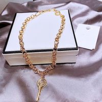 High-grade Ins Cold Style Key Pendant Necklace Female Copper Plating K Gold Simple Fashion Sweater Chain Cross-border Sold Jewelry main image 5