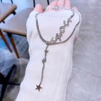 High-grade Ins Style Fashion Necklace For Women Special-interest Design Lucky Letter Xingx Pendant Clavicle Chain Sweater Chain main image 1