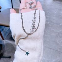 High-grade Ins Style Fashion Necklace For Women Special-interest Design Lucky Letter Xingx Pendant Clavicle Chain Sweater Chain main image 3