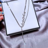 High-grade Ins Style Fashion Necklace For Women Special-interest Design Lucky Letter Xingx Pendant Clavicle Chain Sweater Chain main image 6