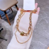 High-end Ins Cold Style European And American Fashion Double-layer Necklace Women's Copper Plating K Gold Clavicle Chain Sweater Chain Cross-border Sold Jewelry main image 3