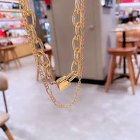High-end Ins Cold Style European And American Fashion Double-layer Necklace Women's Copper Plating K Gold Clavicle Chain Sweater Chain Cross-border Sold Jewelry main image 4