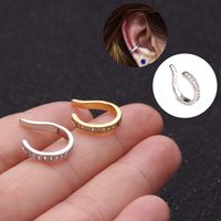 New U-shaped Fake Piercing Copper Zircon Ear Clip European And American Simple Earrings main image 1