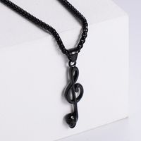 Simple Note Music Symbol Ghost Head Skull Male And Female Stainless Steel Pendant Necklace main image 3