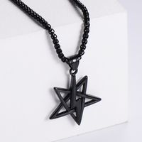 Aml New Small Five-pointed Star Lightning Lightning Weather Symbol Stainless Steel Pendant Men And Women Can Wear main image 3