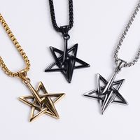 Aml New Small Five-pointed Star Lightning Lightning Weather Symbol Stainless Steel Pendant Men And Women Can Wear main image 4