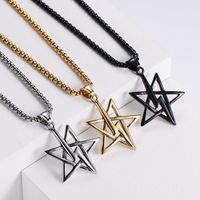 Aml New Small Five-pointed Star Lightning Lightning Weather Symbol Stainless Steel Pendant Men And Women Can Wear main image 5