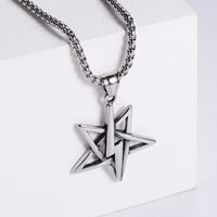 Aml New Small Five-pointed Star Lightning Lightning Weather Symbol Stainless Steel Pendant Men And Women Can Wear main image 6