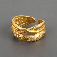 Fashion Hollow Multi-layer Korean New Simple Branches Winding Golden Open Ring main image 2