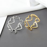 Korean Style New Hollow Love Stylish Opening Ring Women Ins Special-interest Design Trendy Unique Heart-shaped Ring main image 1