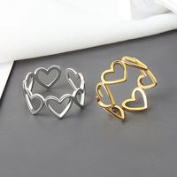 Korean Style New Hollow Love Stylish Opening Ring Women Ins Special-interest Design Trendy Unique Heart-shaped Ring main image 4