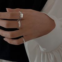 Letter Heart Niche Design Fashion Light Luxury Exquisite Sweet Open Index Finger Ring main image 1