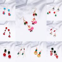 Europe And America Cross Border New Cartoon Cute Santa Claus Snowball Earrings Fashion Christmas Limited Ginger Cake Earrings For Women main image 1