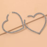 Fashion Heart Rhinestone Artificial Gemstones Earrings main image 3