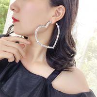 Fashion Heart Rhinestone Artificial Gemstones Earrings main image 5