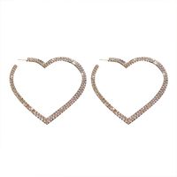 Fashion Heart Rhinestone Artificial Gemstones Earrings main image 6