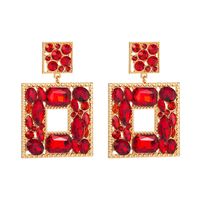 Fashion Flower Diamond Alloy Artificial Gemstones Earrings main image 6