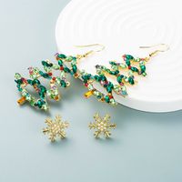 European And American Fashion New Style Christmas Christmas Tree Snowflake Metal Alloy Earrings Christmas Party Creative Exaggerating Earrings main image 3