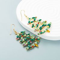 European And American Fashion New Style Christmas Christmas Tree Snowflake Metal Alloy Earrings Christmas Party Creative Exaggerating Earrings main image 4