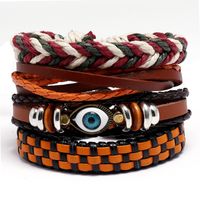 Pulsera De Cuero Bohemia Bricolaje Pulsera De Conjunto De Ojos Combinados De 4 Piezas main image 2