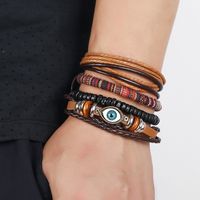 Pulsera De Cuero Bohemia Bricolaje Pulsera De Conjunto De Ojos Combinados De 4 Piezas main image 3