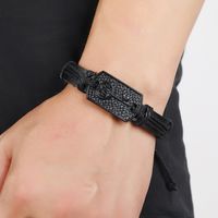European And American Jewelry Cross-border Rock Punk Couple Leather Bracelet Personality Design Layered Retro Woven Leather Bracelet main image 3