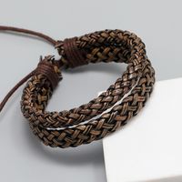 Retro Woven Leather Bracelet Simple Men's Bracelet Jewelry main image 4