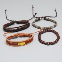 Personalized Fashion Retro Braided Leather Bracelet Diy4 Piece Set Combination main image 5