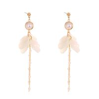 2020 Elegant Women's Pearl Petal Earrings Long Tassel Exquisite Fashion Korean Earrings In Stock Wholesale main image 6