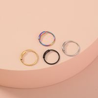 European And American  Cross-border Hot Selling Ornament Personalized Simple Closed Ring Earring Eardrop Nose Multi-purpose Ring Interface Ring main image 3