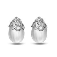 Exquisite Korean Fashion Metal Simple Opal Earrings Wholesale main image 3
