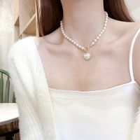 Vintage Style Water Droplets Heart Shape Artificial Pearl Alloy Women's Necklace main image 5