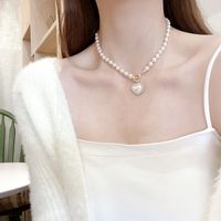 Vintage-stil Wassertropfen Herzform Künstliche Perle Legierung Frau Halskette main image 5