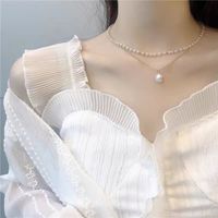 Vintage-stil Wassertropfen Herzform Künstliche Perle Legierung Frau Halskette main image 3