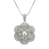 Neue Koreanische High-end-silber Blume Diamant Pullover Kette Mode Lange All-match Kleidung Halskette Anhänger Großhandel main image 6