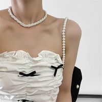 Retro Multi-layer Winding Pearl Necklace European And American Ins French Elegant Simple Choker Fashion Special-interest Clavicle Chain main image 5