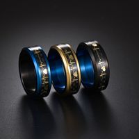Titanium Steel Rotating Decompression Two-color Ring Carbon Fiber Heartbeat Ecg Jewelry main image 3