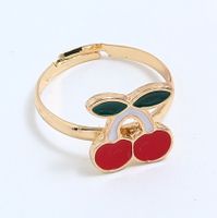 Japanese And Korean Simple Mori Style Sweet Fresh Drip Cherry Ring Fashion Personality And Creativity Open Adjustable Ring main image 2