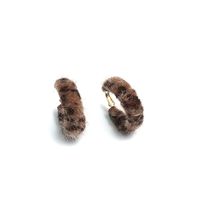 Retro Temperament Autumn And Winter New Exaggerated Leopard Print Plush Earrings main image 6