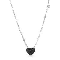 Simple New Diamond Heart-shaped Pendant Stainless Steel Jewelry Adjustable Love Necklace sku image 1