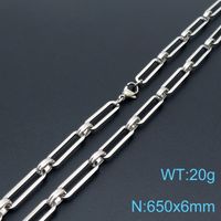 European And American Personality Fashion Stainless Steel Long Ring Necklace Bracelet sku image 6
