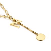 Acier Au Titane Plaqué Or 18K Placage Lettre Collier sku image 13