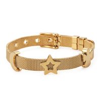 Moda Estrella Acero Titanio Chapados en oro de 18k Esposas Al Mayoreo sku image 2