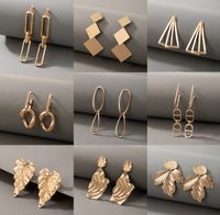 European And American Simple Exaggerated Geometric Alloy Earrings main image 2
