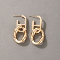 European And American Simple Exaggerated Geometric Alloy Earrings sku image 9